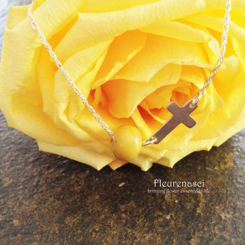Blume Blütenblatt Bead Sterlingsilber Kreuz Halskette #1N-Bc ~ Sonderanfertigung Bestellformular Erforderlich von Fleurenasci