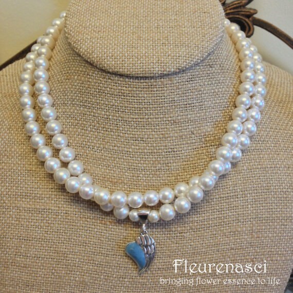 Blume Blütenblatt Doppelstrang Halskette Mit Swarovski Perlen #32N ~ Sonderanfertigung Bestellformular Erforderlich von Fleurenasci