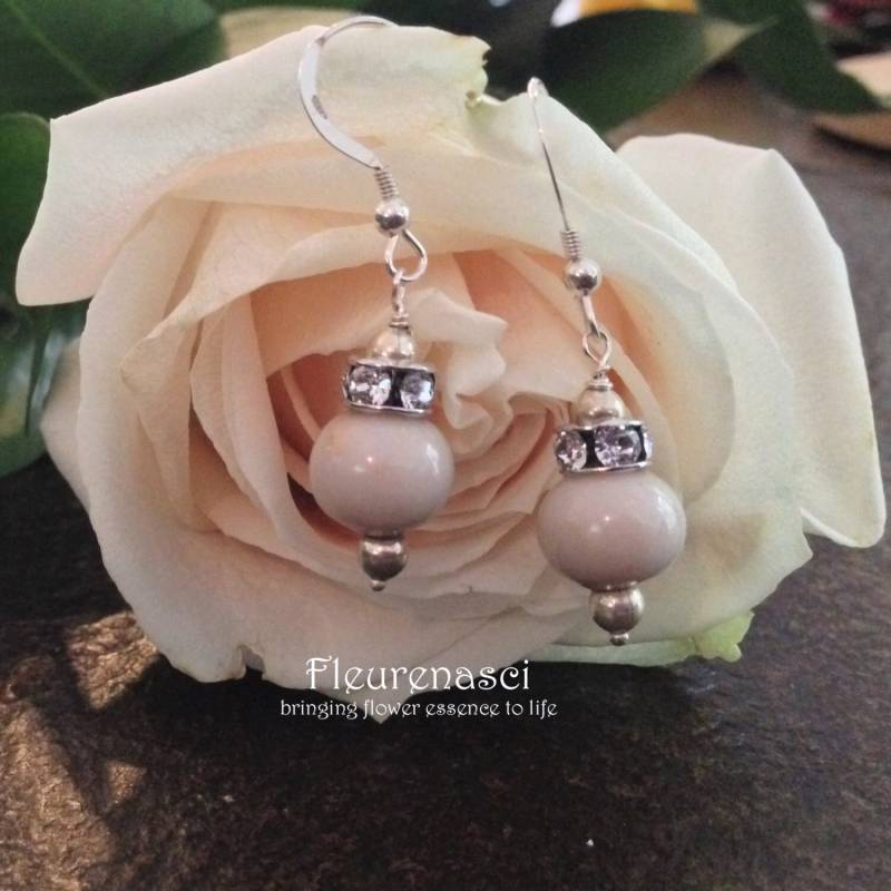 Petal Bead Sterling Silber Ohrringe Mit Swarovski Kristall Blume #4Er ~ Sonderanfertigung von Fleurenasci