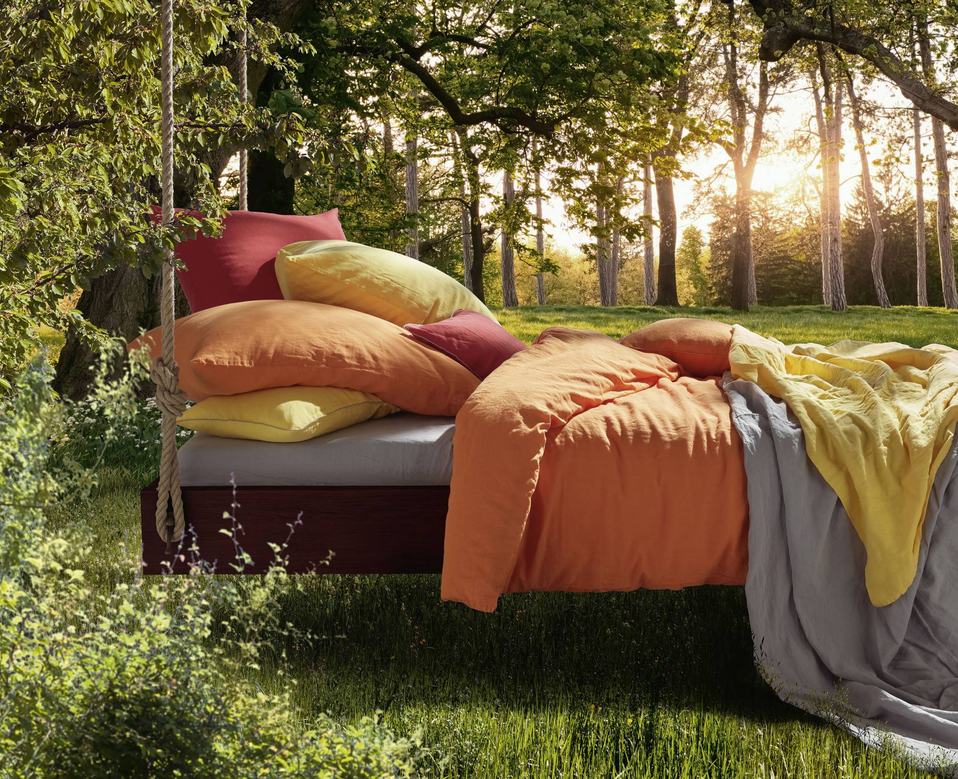 fleuresse Bettwäsche "Provence in Gr. 135x200, 155x220 oder 200x200 cm", Halbleinen, 50% Baumwolle, 50% Leinen, Gr. 135x200, 155x220, 200x200cm von Fleuresse