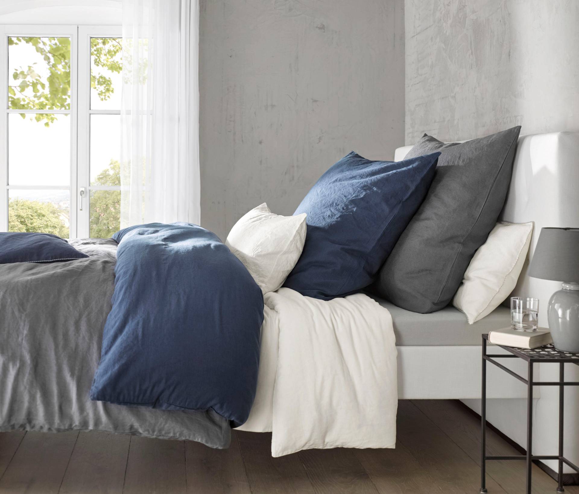 fleuresse Bettwäsche "Provence in Gr. 135x200, 155x220 oder 200x200 cm", Halbleinen, 50% Baumwolle, 50% Leinen, Gr. 135x200, 155x220, 200x200cm von Fleuresse