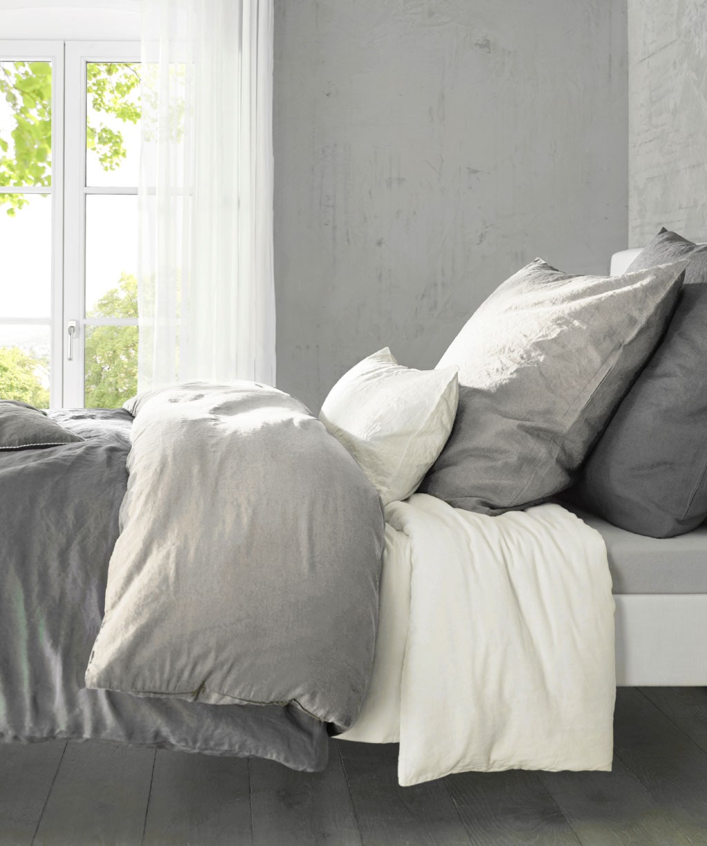 fleuresse Bettwäsche "Provence in Gr. 135x200, 155x220 oder 200x200 cm" 3 Stk. tlg. Halbleinen, 50% Baumwolle, 50% Leinen, Gr. 135x200, 155x220, 200x200cm von Fleuresse