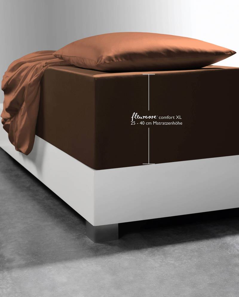 fleuresse Spannbettlaken "Comfort XL" Mako-Jersey, für Matratzen bis 40 cm Höhe, Bettlaken, Spannbetttuch von Fleuresse