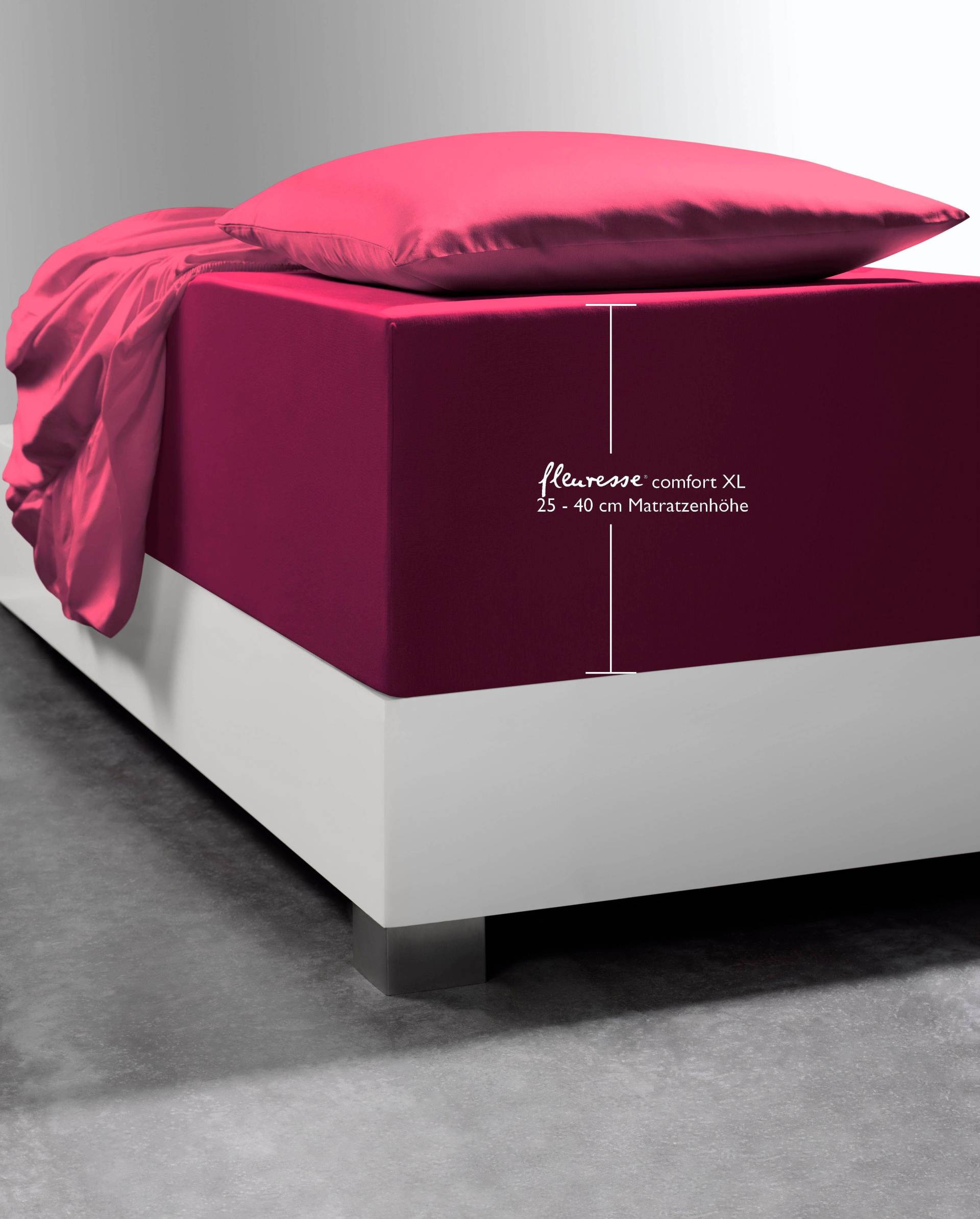 fleuresse Spannbettlaken "Comfort XL" Mako-Jersey, für Matratzen bis 40 cm Höhe, Bettlaken, Spannbetttuch von Fleuresse