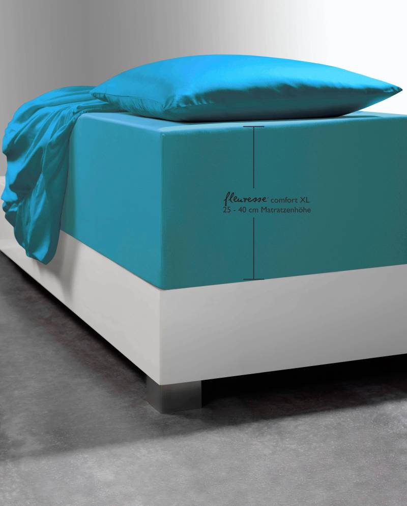 fleuresse Spannbettlaken "Comfort XL" Mako-Jersey, für Matratzen bis 40 cm Höhe, Bettlaken, Spannbetttuch von Fleuresse