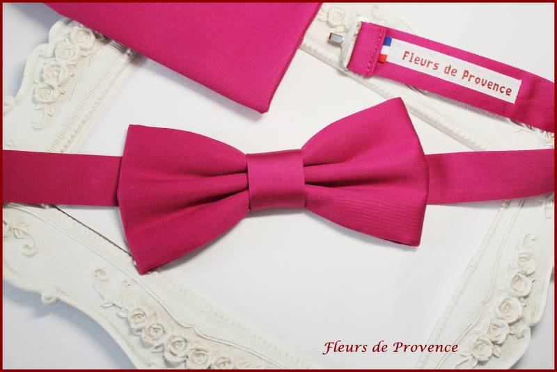 Fliege/Einstecktuch Elegante Manschettenknöpfe Fuchsia - Herren Kinder Babys von FleursProvence