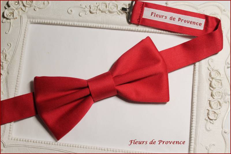 Fliege/Einstecktuch Manschettenknöpfe Aus Rotem Satin - Herren Kinder Baby von FleursProvence