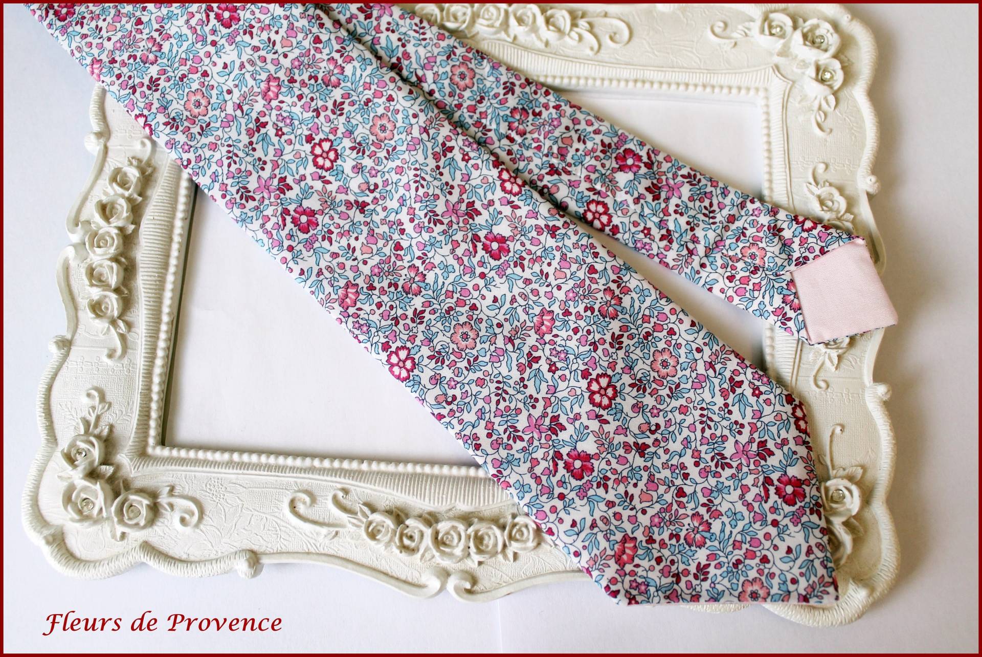 Krawatte/Einstecktuch Manschettenknöpfe Aus Liberty Katie & Millie Stoff - Fuchsia Herren Kinder von FleursProvence