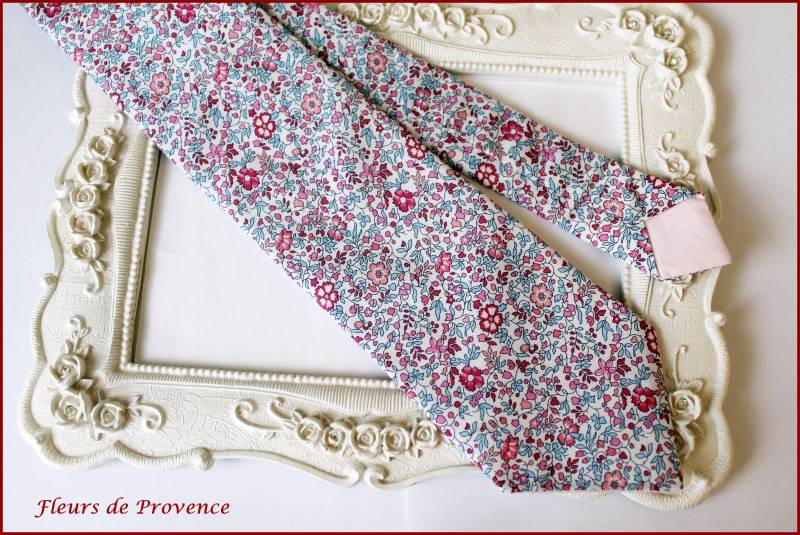 Krawatte/Einstecktuch Manschettenknöpfe Aus Liberty Katie & Millie Stoff - Fuchsia Herren Kinder von FleursProvence