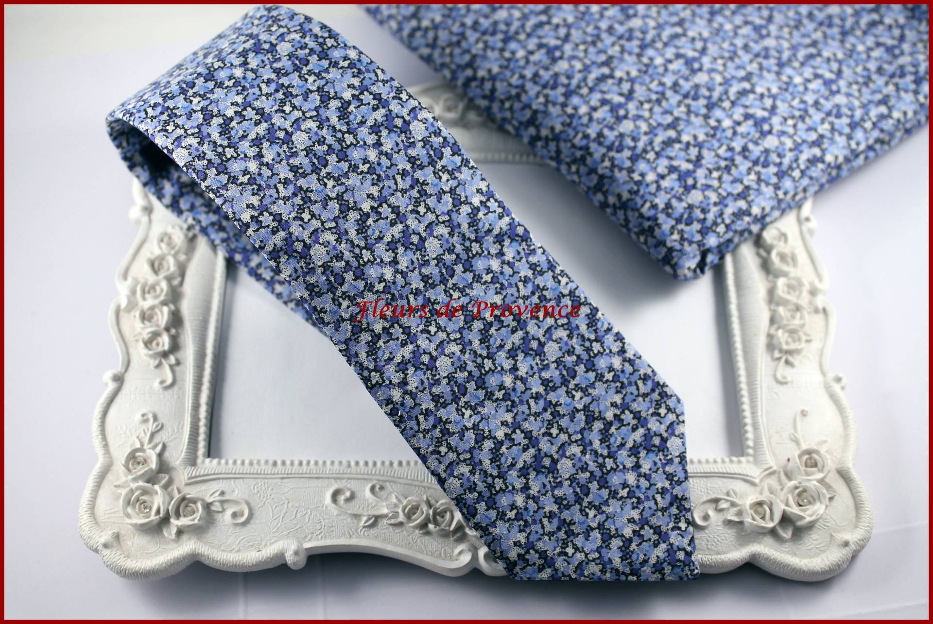 Liberty Pepper Krawatte Aus Blauem Stoff - Herren/Kinder von FleursProvence