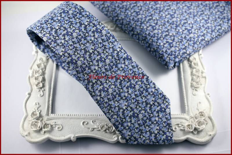 Liberty Pepper Krawatte Aus Blauem Stoff - Herren/Kinder von FleursProvence
