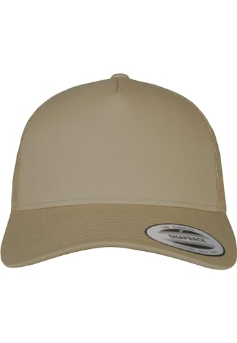 FLEXFIT Trucker Cap, Classic Trucker Hat, Baseball Trucker Cap with 5-Panel and Mesh Back, Adjustable Baseball Hat with Plastic Closure, Headwear, Unisex, Colour: Khaki, Size: One Size von Flexfit