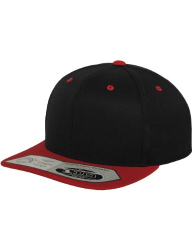 Flexfit Unisex Mütze 110 Fitted Snapback M tzen, Black/Red, Einheitsgröße EU von Flexfit