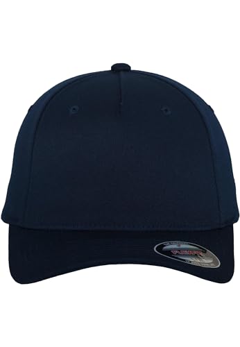 Flexfit 5 Panel Baseball Cap - Unisex Mütze, Kappe für Herren und Damen, einfarbige Basecap, rundum geschlossen - Farbe navy, Größe S/M von Flexfit