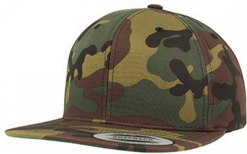 Flexfit Baseball Cap Camo Classic Snapback Cap, Grüne Schirmunterseite von Flexfit