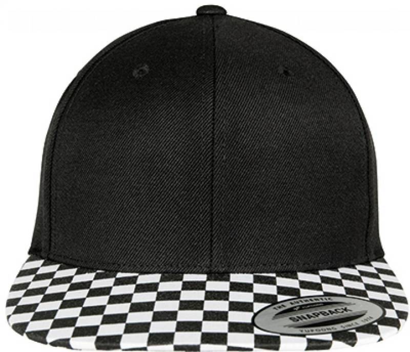 Flexfit Baseball Cap Checkerboard Snapback, Patentierter Snapback-Verschluss von Flexfit