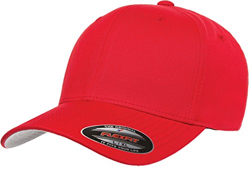 Flexfit – Cap Herren aus Wolle fusselfrei, 6277--XS--RED, Rot, 6277--XS--RED erwachsene X-Small (6 5/8" - 7 1/8") von Flexfit