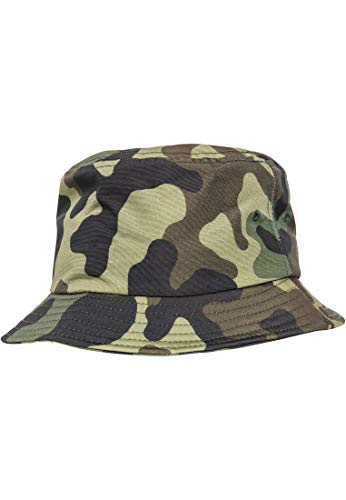 Flexfit Uni Damen/Herren Bucket Hat Unisex Camouflage Angler-Hut für Erwachsene, Green camo, one Size von Flexfit