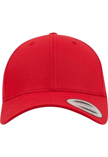 Flexfit Damen und Herren Baseball Caps Curved Classic Snapback Cap, Farbe Rot von Flexfit