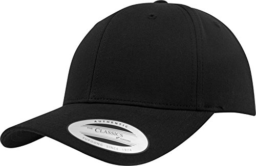 Flexfit Damen und Herren Baseball Caps Curved Classic Snapback Cap, Farbe Schwarz von Flexfit