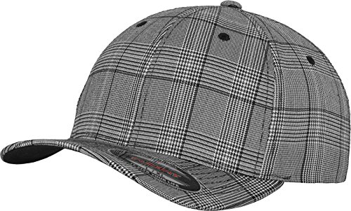 Flexfit Damen und Herren Baseball Caps Glen Check Cap, Black/White, L/XL von Flexfit