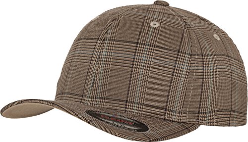 Flexfit Damen und Herren Baseball Caps Glen Check Cap, Brown/Khaki, L/XL von Flexfit