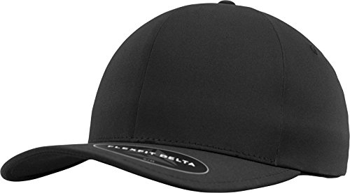 Flexfit Delta Baseball Cap, Unisex Basecap aus Polyester für Damen und Herren, ohne Naht, wasserabweisend, black, L/XL von Flexfit