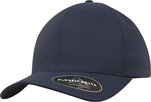 Flexfit Delta Baseball Cap, Unisex Basecap aus Polyester für Damen und Herren, ohne Naht, wasserabweisend, navy, S/M von Flexfit