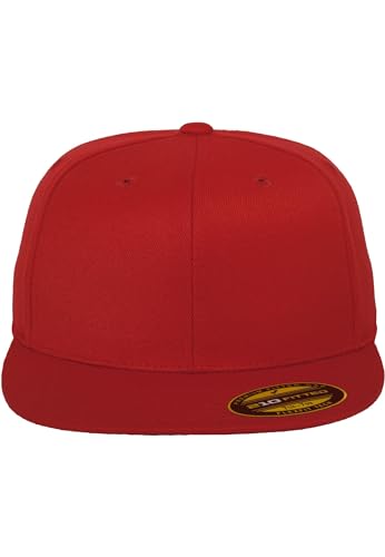 Flexfit Erwachsene Mütze Premium 210 Fitted, rot (red), 6 7/8 - 7 1/4 von Flexfit