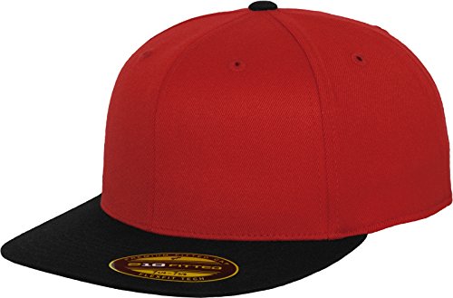 Flexfit Erwachsene Mütze Premium 210 Fitted 2-Tone, Red/Blk, L/XL, 6210T von Flexfit