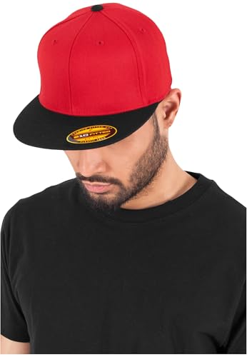 Flexfit Erwachsene Mütze Premium 210 Fitted 2-Tone, Red/Blk, S/M, 6210T von Flexfit