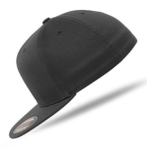 Flexfit Flat Visor Cap 6277FV Darkgrey S/M - im Bundle mit UD Skull Bandana von Flexfit