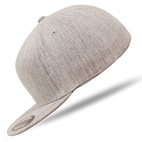 Flexfit Flat Visor Cap 6277FV Heather L/XL - im Bundle mit UD Skull Bandana von Flexfit