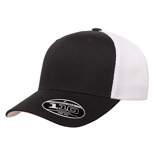 Flexfit Herren 110 Mesh Cap-zweifarbig Verschluss, schwarz/weiß, Einheitsgröße von Flexfit