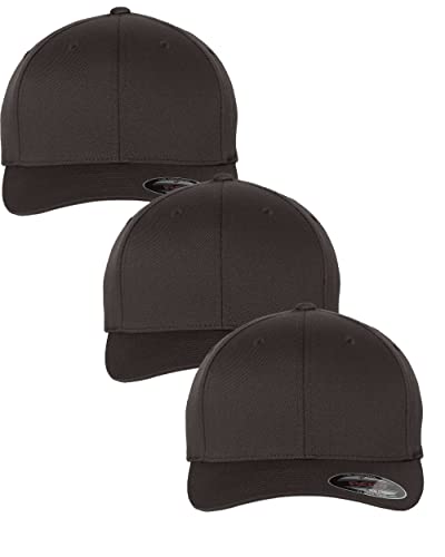 Flexfit Herren Athletic Baseball Fitted Cap, Dunkelgrau (3er-Pack), L/XL von Flexfit