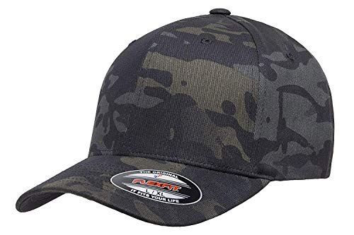 Flexfit Herren-Baseballkappe aus gekämmtem Twill, Multicam Schwarz, XL-XXL von Flexfit