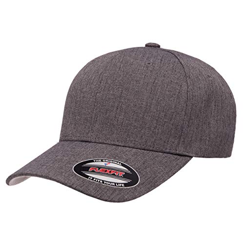 Flexfit Herren Heatherlight Cap Verschluss, Melange Dunkelgrau, L/XL von Flexfit