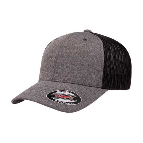 Flexfit Herren Melange Trucker Cap Hut, Dark Heather/Black, Einheitsgröße von Flexfit