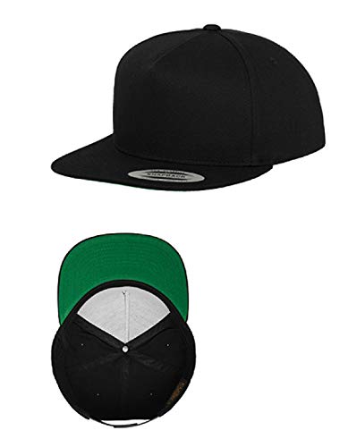 Flexfit Herren Snapback Caps Classic 5 Panel schwarz Verstellbar von Flexfit