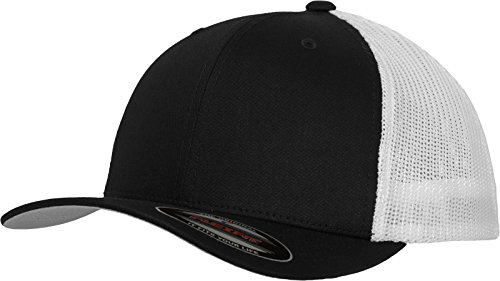 Flexfit Mesh Trucker Cap 2-Tone - Unisex Baseballcap für Damen und Herren, Farbe Black/White, One Size von Flexfit