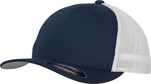 Flexfit Mesh Trucker Cap 2-Tone - Unisex Baseballcap für Damen und Herren, Farbe Navy/White, L/XL von Flexfit