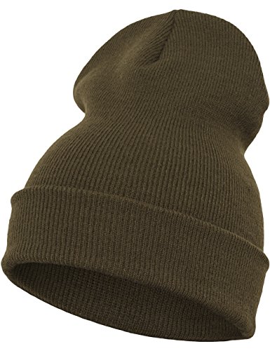 Flexfit Mütze Heavyweight Long Beanie, Olive, one Size von Flexfit