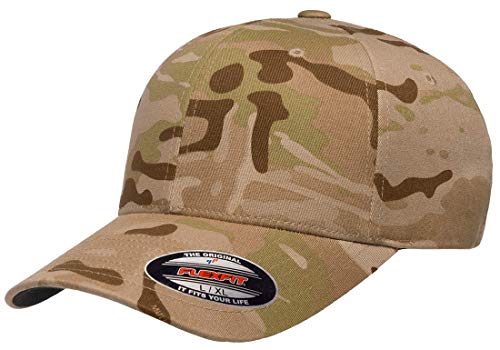 Flexfit Multicam Baseballkappe, 6 Paneele, offiziell lizenziert, Multi-Camouflage-Muster, Schwarz oder Grün, Arid Multicam, L/XL von Flexfit