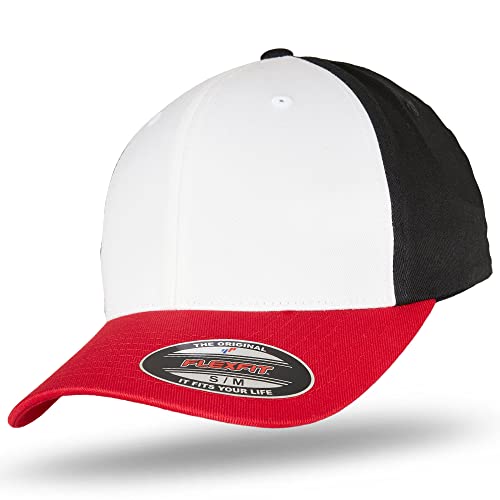 Flexfit Original Basecap Baseball Cap 3-Tone Red White Black -L/XL von Flexfit