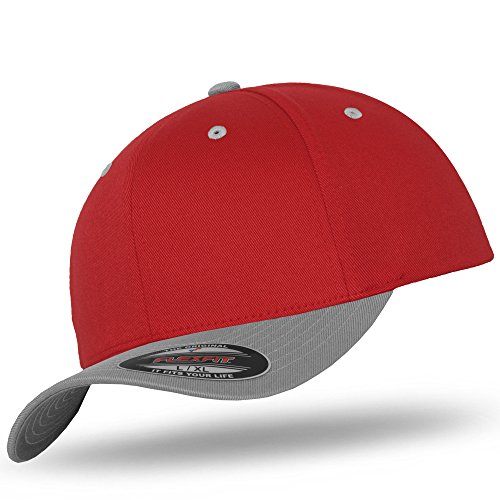 Flexfit Original Basecap Baseball Cap Kappe Red Grey -L/XL von Flexfit