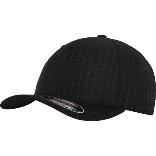 Flexfit Pinstripe Stretchable Cap - schwarz/weiß - S/M von Flexfit