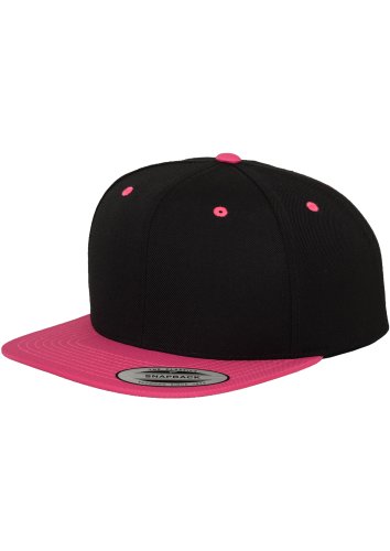 Flexfit Snapback Cap - Black Neon Pink (One Size) von Flexfit