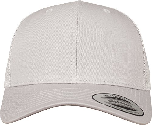 Flexfit Snapback Unisex Baseball-Mütze | Trucker Kappe Mesh Basecap, Silber (silver), Gr. One size von Flexfit