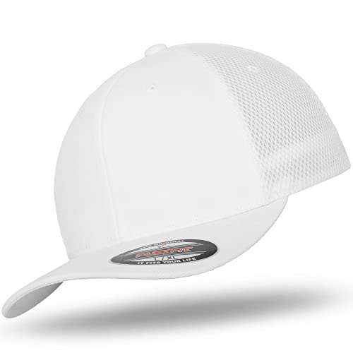 Flexfit Tactel Mesh Cap 6533 White L/XL - im Bundle mit UD Skull Bandana von Flexfit