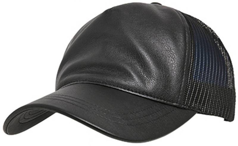 Flexfit Trucker Cap Leather Trucker Cap - Front in weicher Lederoptik von Flexfit
